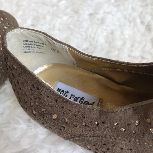 Nwot Not Rated lace up suede like lazar cut shoes - Picture 6 of 7